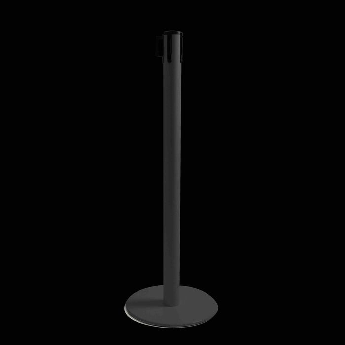 Colonnine Segnapercorso VelaSystem - Base Piatta Nera Con Nastro Da 3 Metri | Made In Italy, Anticiampo
